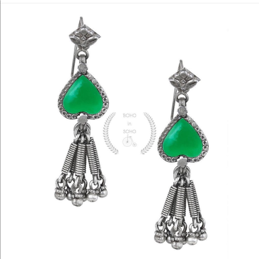 Vintage 92.5 pure silver semi precious earrings